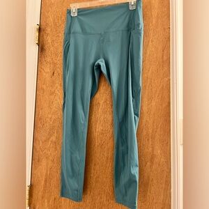 Move Theology Teal Ribbed Leggings Size Large